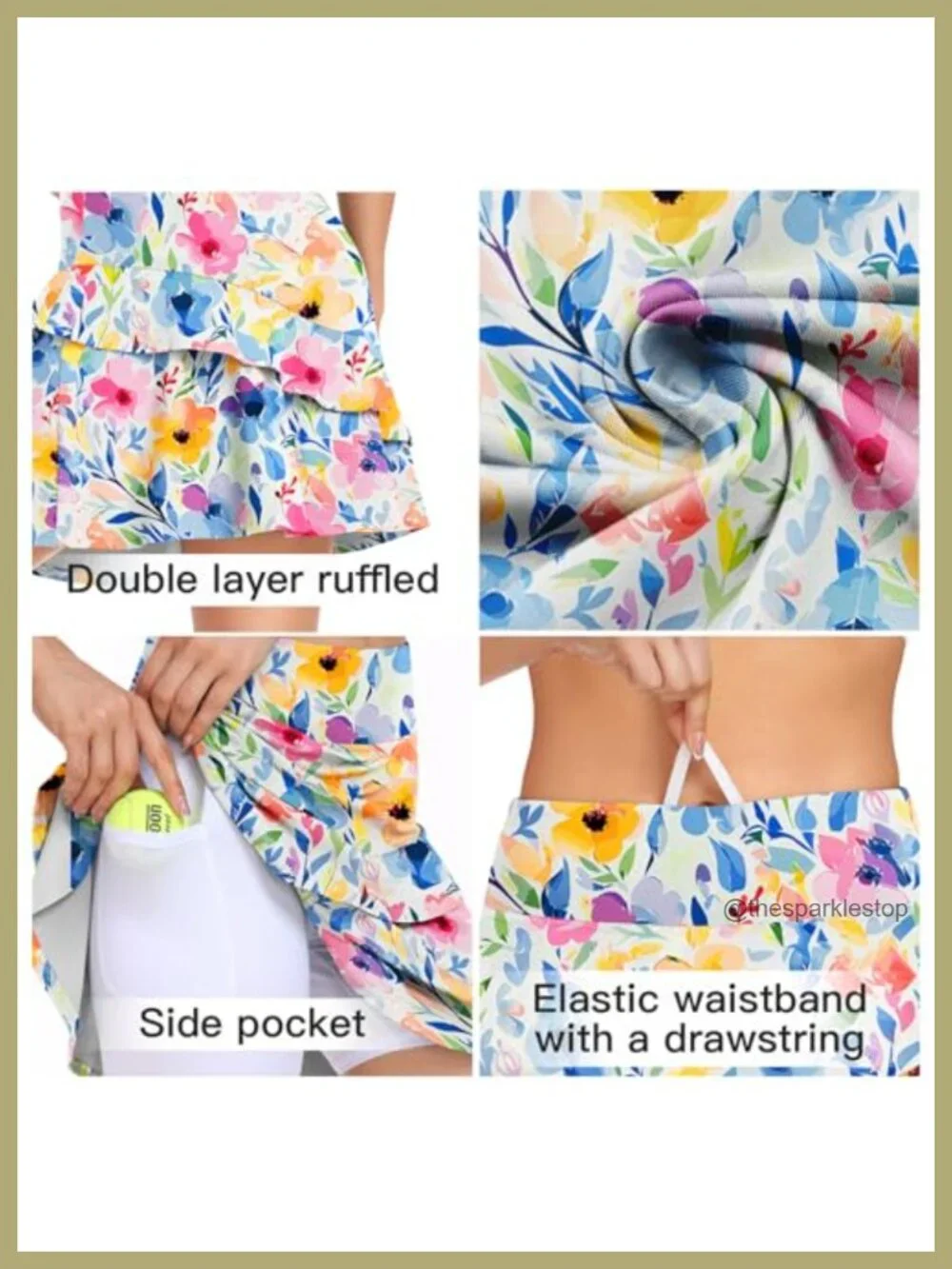 Pleated Tennis Skort with Pockets High Waisted Athletic Golf Skirt